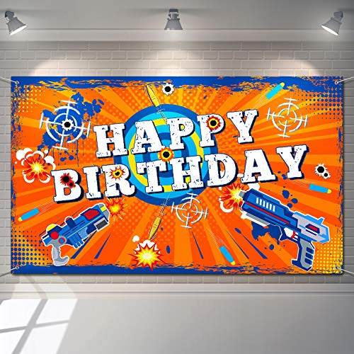 Dart War Happy Birthday Backdrop Birthday Party Decorations Dart Theme Party Photo Background Birthday Table Decorations for Kids Boys Birthday Party