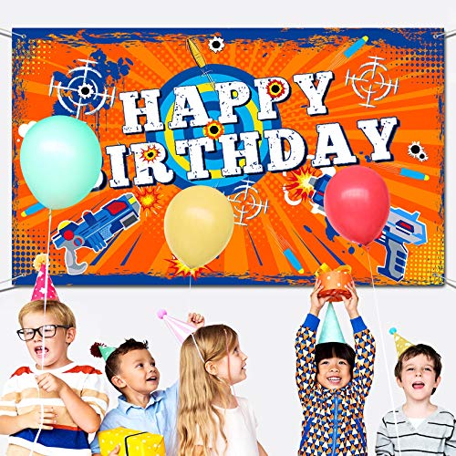 Dart War Happy Birthday Backdrop Birthday Party Decorations Dart Theme Party Photo Background Birthday Table Decorations for Kids Boys Birthday Party