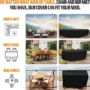 Patio Furniture Covers, Smdodddy 420D Patio Covers Rectangular Patio Furniture Set Cover, 83" L x 51" W x 29" H Outdoor Sectional Sofa Set Covers,Outdoor Patio Table Covers Fit for 8-10 Seats