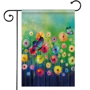 welcome spring garden flag 12 x 18 inch, summer garden flag double sided, spring small garden flag outdoor decoration,watercolor flowers