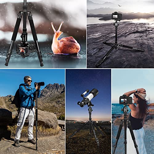 VICTIV 78" Tripod Camera Tripod, Tall Heavy Duty Tripods & 81" Monopods for DSLR Binoculars Laser Level, Professional Aluminum Tripod Stand with Ball Head, Compatiable with Canon Nikon Sony Cameras