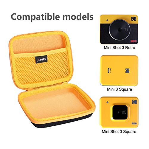 LTGEM EVA Hard Case for Kodak Mini Shot 3 Retro/Mini 3 Square 3x3 Retro/Mini Shot 3 Square Instant Camera & Photo Printer – Yellow