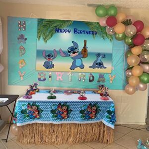 Tropical Luau Happy Birthday Backdrop and 70x42in Tablecloth for Kids Baby Shower Birthday Party Supplies Decorations 6x4ft