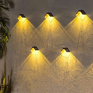 tofoyytji colorful solar outdoor wall lights – 2pcs dusk to dawn solar fence lights fixtures waterproof ip65, solar wall sconce, deck lights,porch lights outdoor for wall decor, yard, patio, garden