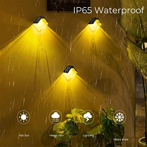 TOFOYYTJI Colorful Solar Outdoor Wall Lights - 2pcs Dusk to Dawn Solar Fence Lights Fixtures Waterproof IP65, Solar Wall Sconce, Deck Lights,Porch Lights Outdoor for Wall Decor, Yard, Patio, Garden