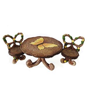 nw wholesaler fairy garden supply – fairy furniture – butterfly table & chairs set for miniature fairy gardens