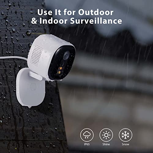 winees 2K Outdoor Security Camera with 4CCT Spotlight, 2K WiFi Camera, Home Surveillance Camera with Color Night Vision, Waterproof, Indoor, Siren, Human/Pet/Sound Detection, Compatible with Alexa
