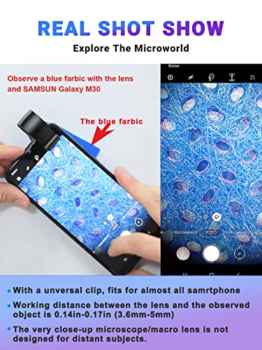 APEXEL Phone Microscope, Pocket Microscope iPhone Camera Lens Attachment Microscope 100X Microscopes With Universal Clip Fits for All Smartphone Portable Micro Loupe Lens for Kids Adults Trichome Coin