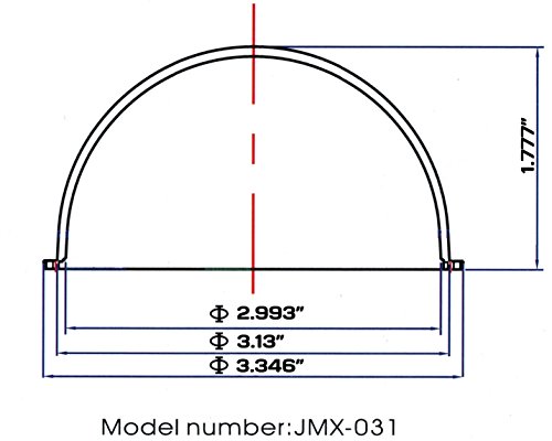 JMX Acrylic / PC CCTV Replacement Clear Camera Dome Cover Security Camera, 1080p ,Housing Pet Dog Fence Window Skylight Window (3.1 Inches, Transparent)