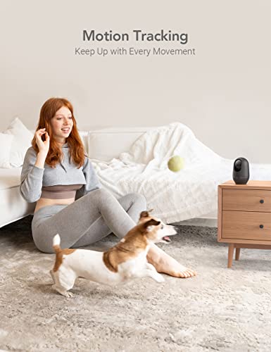 nooie Pet Camera 2K, 360°Pan/Tilt Wi-Fi Baby Monitor with Phone App, Indoor Security Camera, AI Motion Tracking, Night Vision, Two-Way Audio, Compatible with Alexa/Google Home