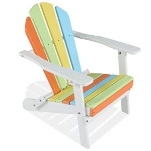 abcpatio small adirondack chair outdoor small patio chair for garden porch deck backyard, rainbow