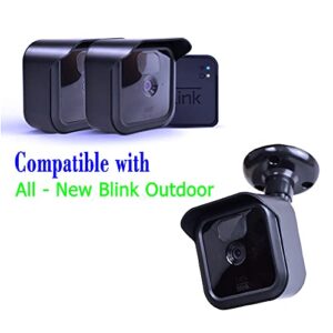 All-New Blink Camera Housing and Wall Mount Bracket,360° Adjustable Bracket and Weather Proof Protective Cover with Blink Sync Module Outlet for Blink Indoor/Outdoor Security System (Black 3 Pack)