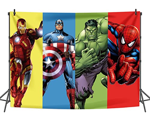 Baolifan Hero 5x3ft Backdrop for Boy Birthday Party Super City Red Hero Anime Iron Photography Background Boy Children Bday Party Supplies Baby Showe