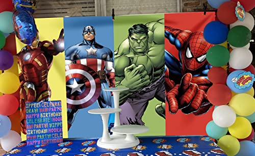 Baolifan Hero 5x3ft Backdrop for Boy Birthday Party Super City Red Hero Anime Iron Photography Background Boy Children Bday Party Supplies Baby Showe