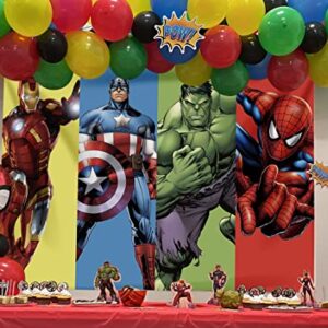 Baolifan Hero 5x3ft Backdrop for Boy Birthday Party Super City Red Hero Anime Iron Photography Background Boy Children Bday Party Supplies Baby Showe