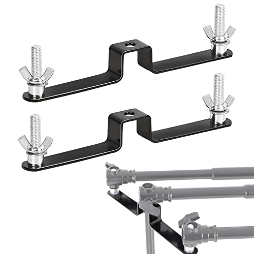 LOMTAP Double Crossbar Mount Backdrop Stand for Parties Triple Mounting Brackets Hardware Set for Photography Wedding Decorations (2 Pack) （CrossBars Not Included, Only Mount）