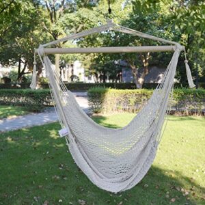 New Hanging Swing Cotton Rope Hammock Chair Patio Porch Garden Outdoor