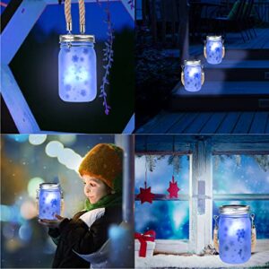 Solar Lantern 2 Pack Outdoor Hanging Glass Solar Light for Patio Garden Path Way Party Camping Decor Lamp