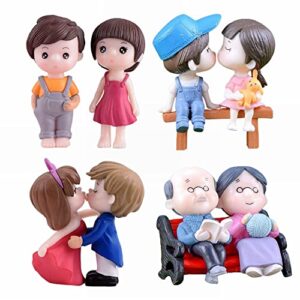 elpizofos 1 set/10pcs miniature fairy garden accessories lovers sweetheart garden ornament statue figurines plant bonsai pot dollhouse terrarium landscape cake toppers home decorations craft