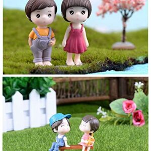 ElpizoFos 1 Set/10pcs Miniature Fairy Garden Accessories Lovers Sweetheart Garden Ornament Statue Figurines Plant Bonsai Pot Dollhouse Terrarium Landscape Cake Toppers Home Decorations Craft