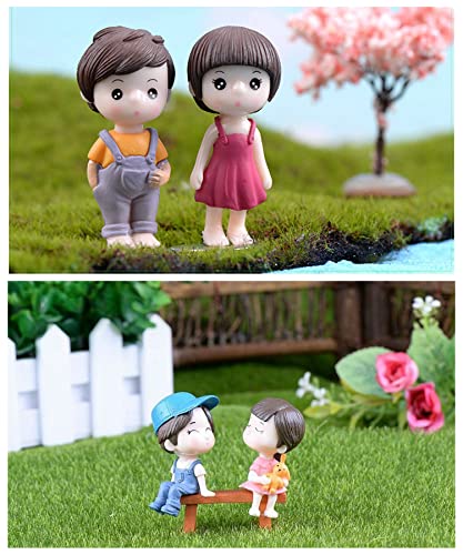 ElpizoFos 1 Set/10pcs Miniature Fairy Garden Accessories Lovers Sweetheart Garden Ornament Statue Figurines Plant Bonsai Pot Dollhouse Terrarium Landscape Cake Toppers Home Decorations Craft