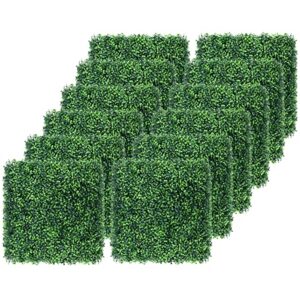 12pcs 20″ x 20″ artificial boxwood topiary hedge plant grass backdrop wall uv protection indoor outdoor privacy fence home decor backyard garden decoration greenery walls