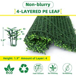 12PCS 20" X 20" Artificial Boxwood Topiary Hedge Plant Grass Backdrop Wall UV Protection Indoor Outdoor Privacy Fence Home Decor Backyard Garden Decoration Greenery Walls