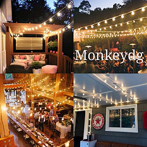 Romasaty G40 100FT Globe String Lights with 102 Clear Bulbs Indoor Outdoor Patio, Market, Cafe, Garden, Birthday, Wedding Backyard String Lights-5 Watt/120 Voltage/E12 Base -White Wire