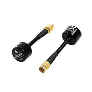 Foxeer 2pcs FPV Antenna Lollipop 5.8G 2.6dBi Super Mini RHCP Antenna SMA Male for RC Drone FPV Quadcopeter Multicopter TX/RX (Black)