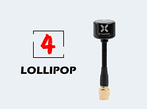 Foxeer 2pcs FPV Antenna Lollipop 5.8G 2.6dBi Super Mini RHCP Antenna SMA Male for RC Drone FPV Quadcopeter Multicopter TX/RX (Black)