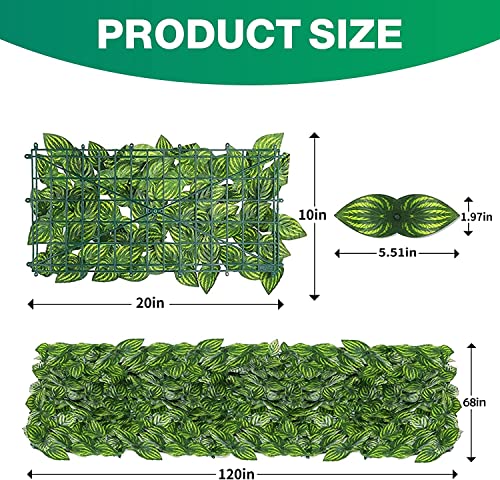 Catollova 120 x 60in Artificial Ivy Privacy Fence Screen, Grass Wall Faux Ivy Hedge Panels and Privacy Fence Wall Screen, Decorative Fence for Outdoor, Balcony, Garden Decor