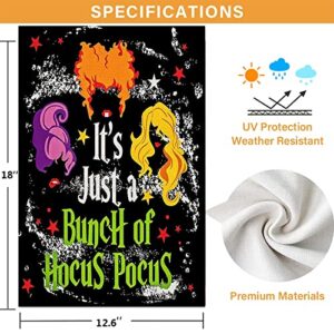 Hocus Pocus Small Garden Flags 12x18 Double Sided,Yard Flags Garden Decor for Outside,Garden Decorations for Home Outdoor Halloween