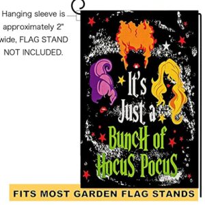 Hocus Pocus Small Garden Flags 12x18 Double Sided,Yard Flags Garden Decor for Outside,Garden Decorations for Home Outdoor Halloween