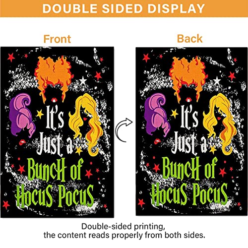 Hocus Pocus Small Garden Flags 12x18 Double Sided,Yard Flags Garden Decor for Outside,Garden Decorations for Home Outdoor Halloween