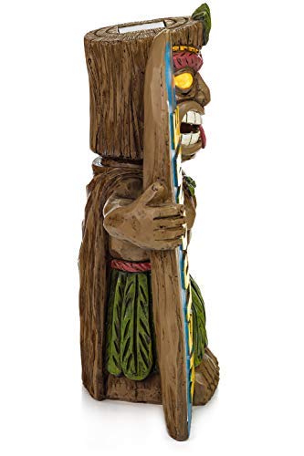 VP Home Tiki Welcome Surfboard & Party Time Solar Powered LED Outdoor Decor Garden Light