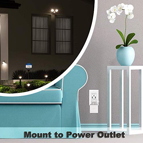 Outlet Mount for Ring Bridge, No Drilling and Speace Saving Wall Mount Holder with Short Cable for Ring Smart Lighting Bridge (1 Pack)