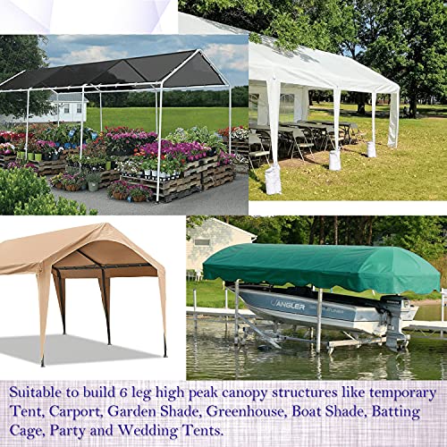 Simond Store Canopy Fitting 3 Way 6 Pc, 4 Way 3 Pc, Footpad 6 Pc, 1-3/8 inch Diameter High Peak Connectors for Carport Frame Boat Shelter Outdoor Canopies Party Tents Garage Batting Cage Garden Shade
