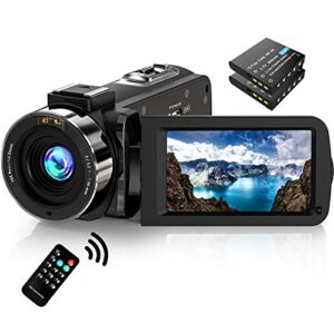 alsuoda video camera fhd 108000p 3000fps 3600mp ir night vision youtube recorder 3000.0” 2700 degree rotation ips screen 1600x digital zoom camcorder with remote and 200 batteriesss-10pcs-qq51313022