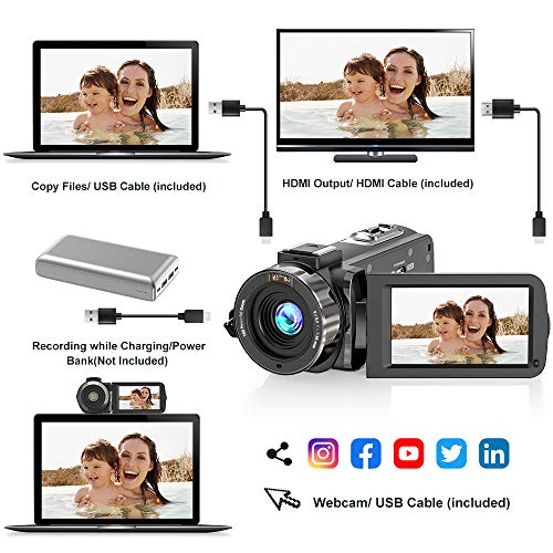 Alsuoda Video Camera FHD 108000P 3000FPS 3600MP IR Night Vision YouTube Recorder 3000.0'' 2700 Degree Rotation IPS Screen 1600X Digital Zoom Camcorder with Remote and 200 Batteriesss-10PCS-QQ51313022