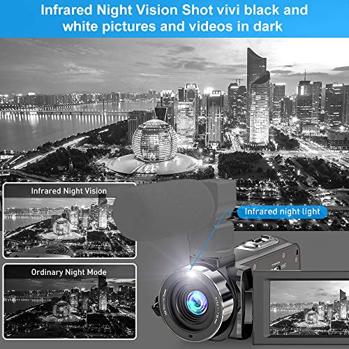 Alsuoda Video Camera FHD 108000P 3000FPS 3600MP IR Night Vision YouTube Recorder 3000.0'' 2700 Degree Rotation IPS Screen 1600X Digital Zoom Camcorder with Remote and 200 Batteriesss-10PCS-QQ51313022