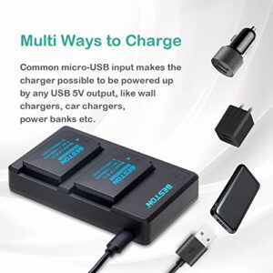 BESTON 2-Pack LP-E12 Battery Pack and Rapid USB Charger for Canon EOS M M2 M10, M50, M50 Mark II, M100 M200, Rebel SL1, PowerShot SX70 HS Cameras