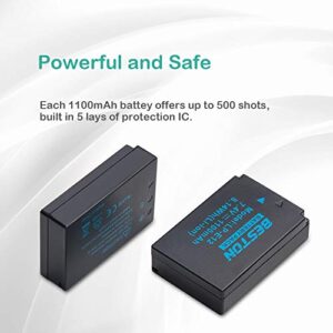 BESTON 2-Pack LP-E12 Battery Pack and Rapid USB Charger for Canon EOS M M2 M10, M50, M50 Mark II, M100 M200, Rebel SL1, PowerShot SX70 HS Cameras