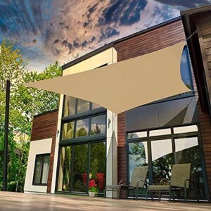 kool koi shade rectangle 8′ x 10′ sand sun shade sail patio garden outdoor cover breathable uv proctection