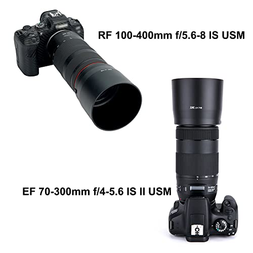 JJC ET-74B Bayonet Dedicated Lens Hood Shade for Canon RF 100-400mm f/5.6-8 is USM and Canon EF 70-300mm f/4-5.6 is II USM Lens, Replaces Canon ET-74B OEM Lens Hood