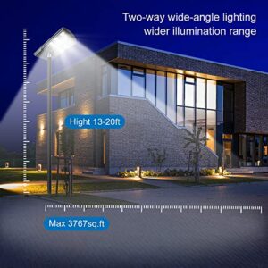 1000W Solar Street Light Motion Sensor, 60000LM Solar Flood Lights Outdoor IP66 Waterproof with Remote Control & Arm Pole,Dusk to Dawn Solar LED Lamp for Garden,Yard,Stadium,Parking Lot