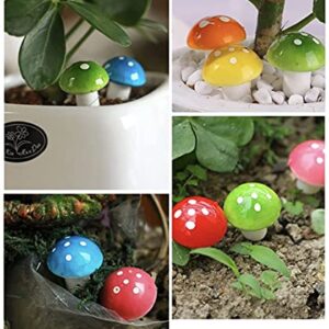 Aliotech 50 Pieces Mini Mushroom Miniatures Artificial Garden Fairy Bonsai Plant Pot Resin Craft Decoration for Home DIY Micro Landscape Decor (Red)