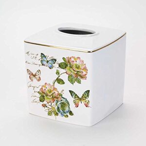 avanti linens – tissue box cover, decorative home decor (butterfly garden collection)