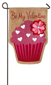 evergreen embellish valentine’s day cupcake burlap garden flag | 18 x 12.5 inches | indoor outdoor weather resistant | décor for homes and gardens