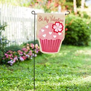 Evergreen Embellish Valentine's Day Cupcake Burlap Garden Flag | 18 x 12.5 inches | Indoor Outdoor Weather Resistant | Décor for Homes and Gardens