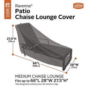 Classic Accessories Ravenna Water-Resistant 66 Inch Patio Chaise Lounge Chair Cover, Patio Furniture Covers